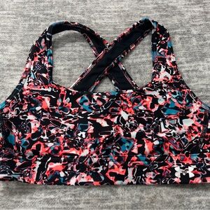 Under Armour Black and Red Racerback Sports Bra